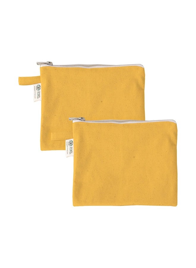 Simple Ecology Organic Cotton Canvas Zipper Toiletry, Cosmetic, Travel, Pencil Pouch - Yellow - Image 1